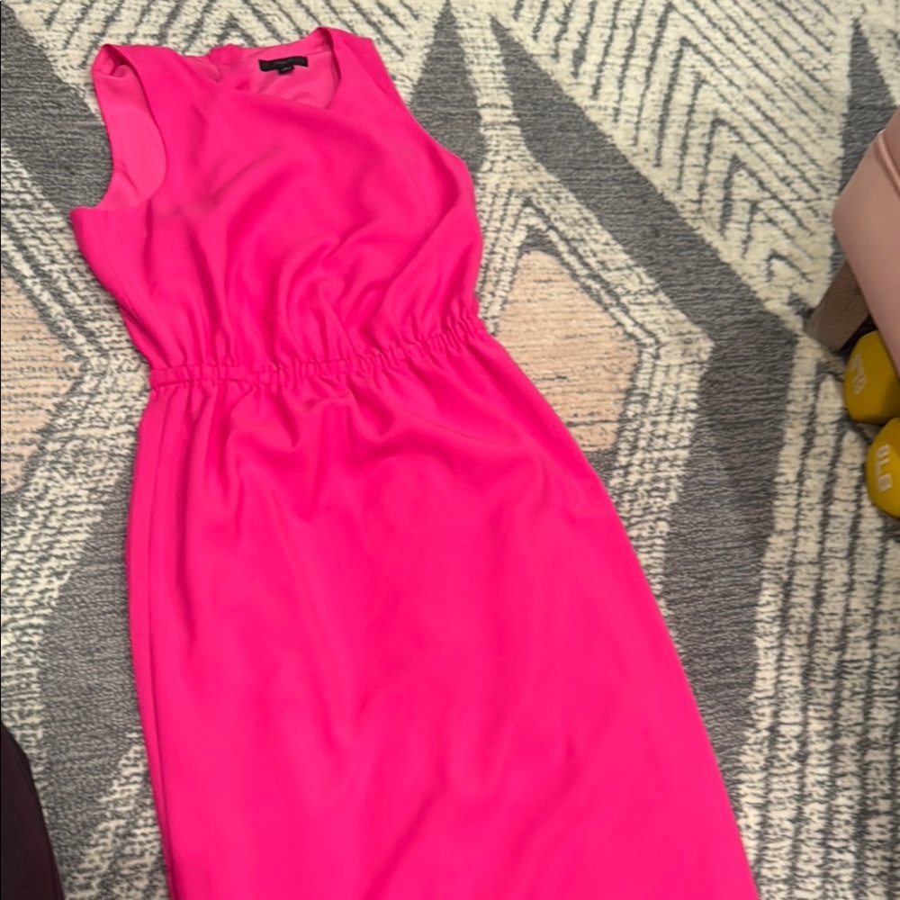 J. Crew Pink Ruffled Tiered Halter Midi Dress